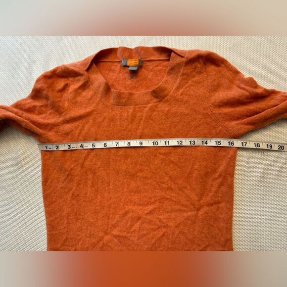 Just Cashmere by forte 100% cashmere orange pullover sweater size medium Fall - Picture 6 of 8